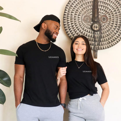 Couple Matching Personalized Roman Numeral T-shirt