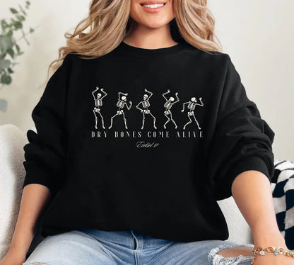 Dancing Skeleton Sweatshirt Christian Halloween Sweatshirt